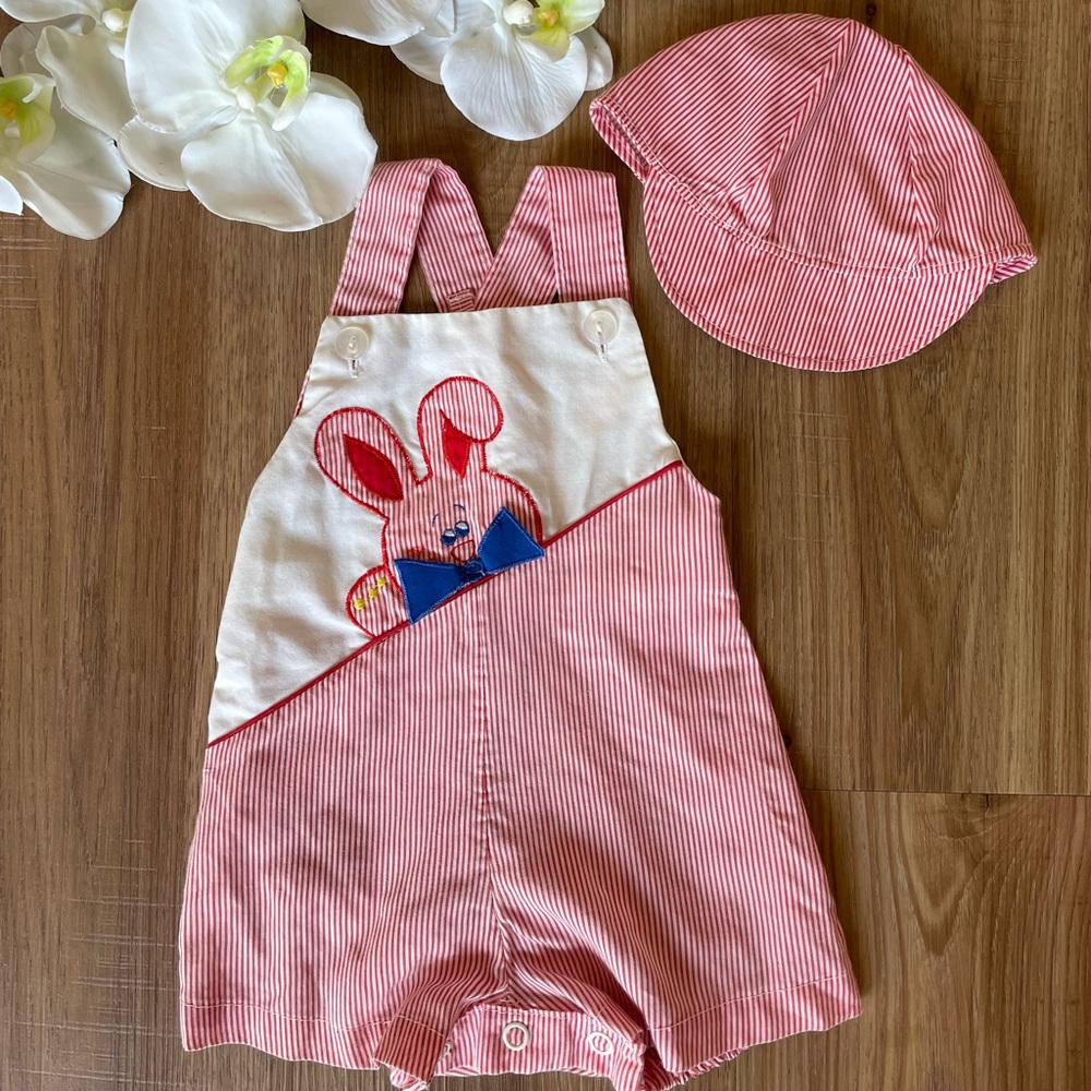 Vintage Color Kids shortall 🐰